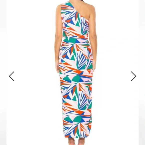 ALESSI one shoulder patterned maxi dress in bright geo - Picture 3 of 6